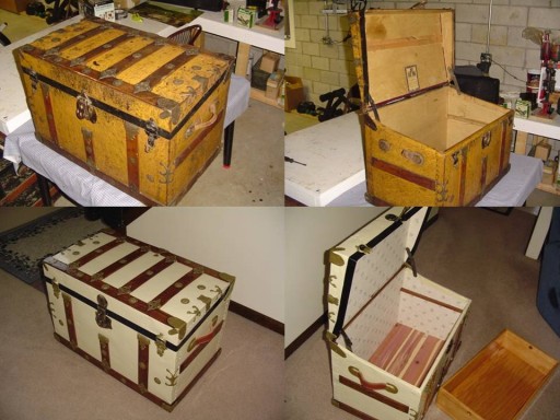 Beautiful refinished antique travel trunks