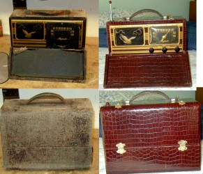 Restored vintage radio carrying case