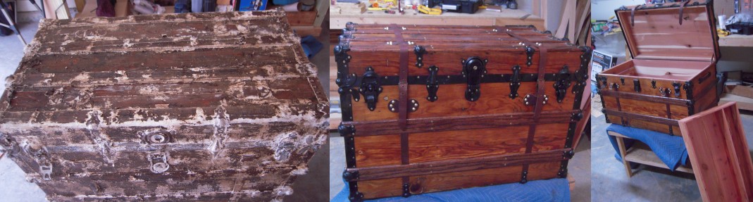 How to remove paint from an old trunk