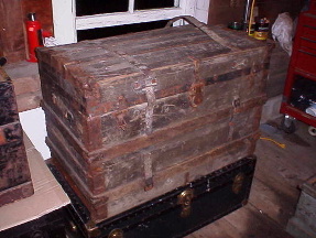 canvas covered trunk from the 1880s