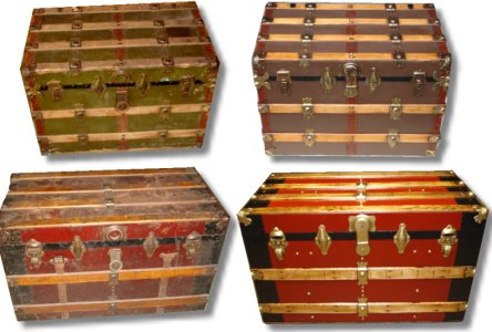 Refinished antique trunks from back east