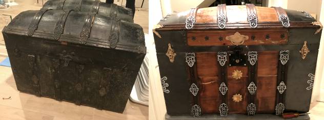 projects using antique steamer trunks and old suitcases