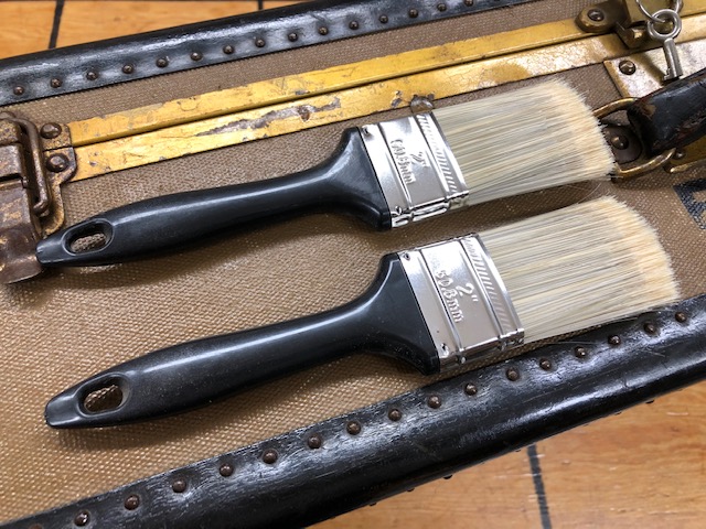 Antique trunk tools - stain brushes