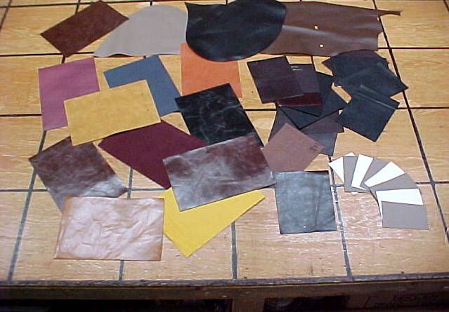 Leather panels, sample swatches for sale