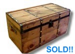 Brass button antique trunk for sale