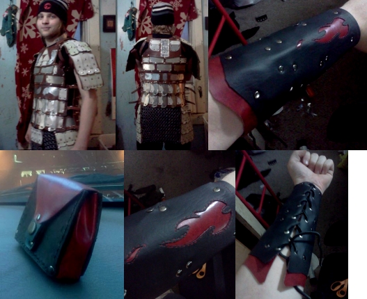 Images of leather armor made by hand