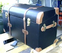 Refinished antique car trunk