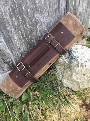 custom knife rolls made from leather in Maine!