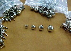 Nickel Spots with prongs on Back in Many Sizes for Leather Craft or Fabric Projects