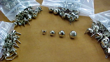 Nickel Spots with prongs on Back in Many Sizes for Leather Craft or Fabric Projects