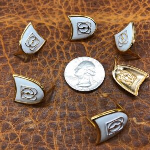 brass shield decorations for your leather projects