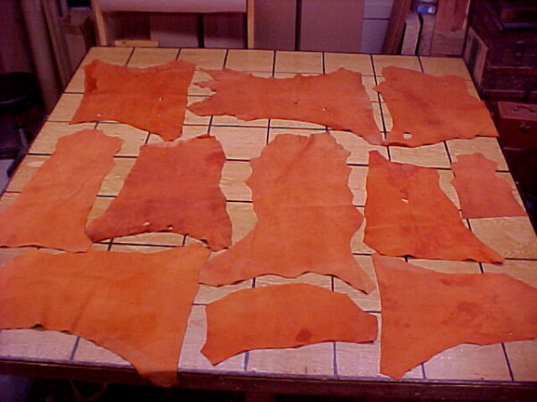 burnt orange leather hides on sale