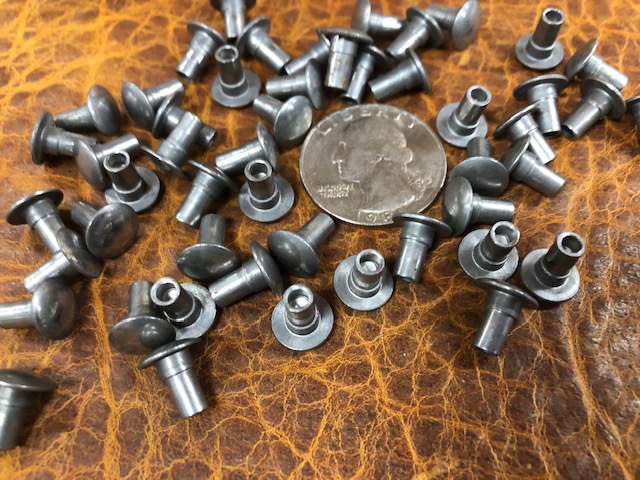 New Old Stock Nickel Plated split rivets 3/16 x 5/16ths fasteners 
