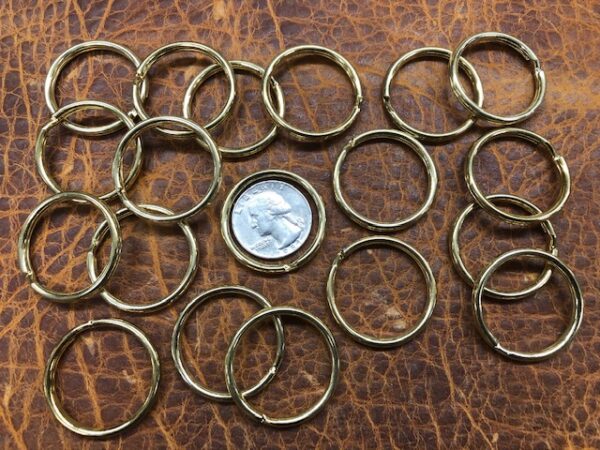 Brass Plated Steel Key Rings 1.25" or 32 mm in diameter