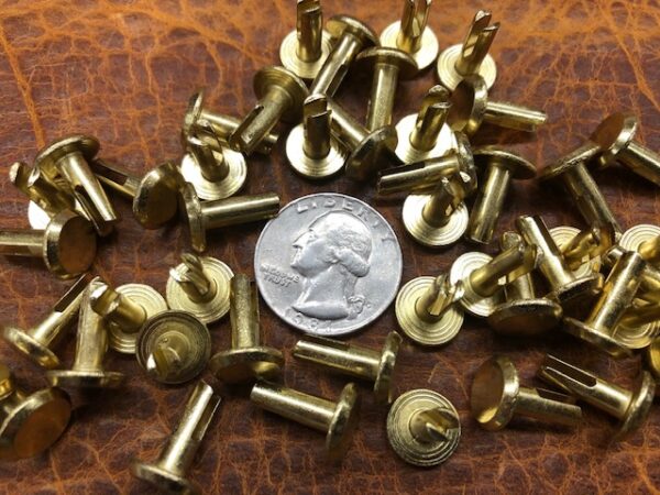 Brass split rivets for suitcase repair