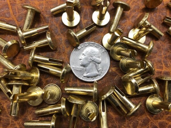 Brass Plated 7/8"   D3771 LOT OF 50 EACH Split Rivets 