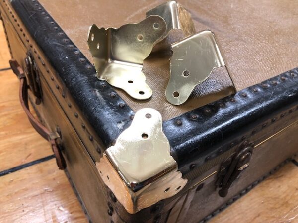Bright Brass Squared Corners for Large Steamer Trunks