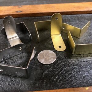 Small Brass or Nickel 90-Degree Trunk Corner Clamps