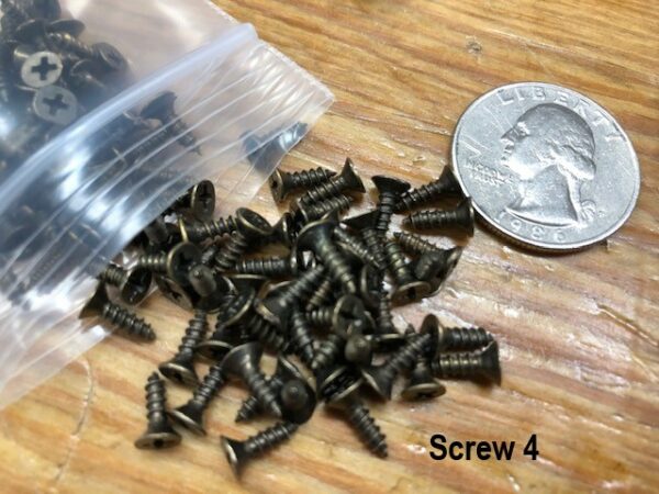 Small brass screws for woodworking