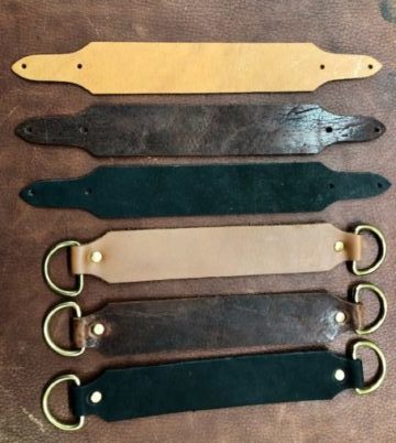 Mironey Yellowish Brown Leather Handles 6-Pack Replacement Luggage Parts Handle Vintage Style Replacement Strap Handle for Box Suitcase Wine Box 