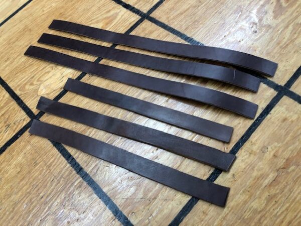 1" Wide Dark Brown Harness Leather Strips - Cut Your Own Handles!