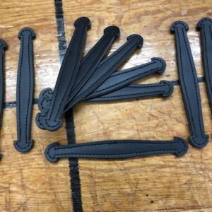 black leather handles