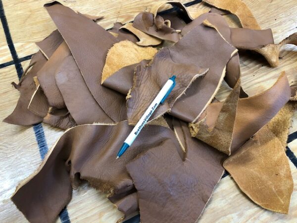 Small Brown Leather Scrap Pieces at Reduced Cost Plus Free USA shipping