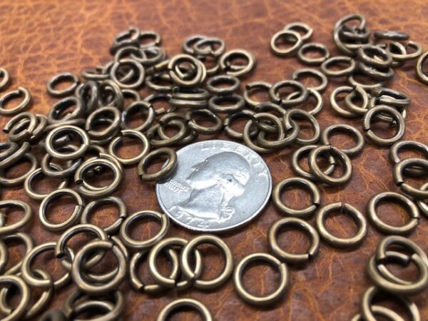 Small Round Rings in Antique Brass with Outside Diameter of 5/16" or 9 mm