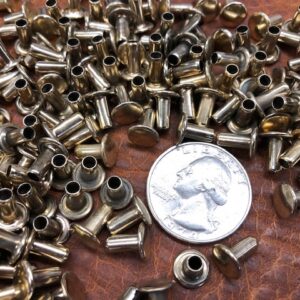Tubular Rivets in Old Nickel Finish With Length of 5/16 Inch or 7 mm