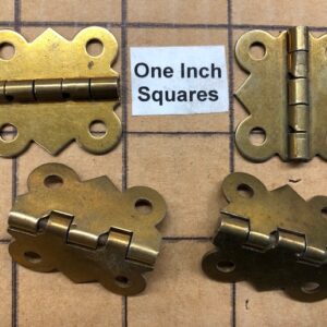 Small Brass Plated Steel Hinges for humidors, wine boxes, small boxes, 2 hinges per pack, free USA shipping!