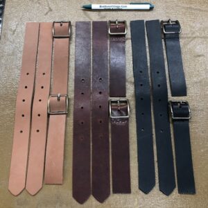 Short Leather Strap Sets for Footlocker Style Steamer Trunks or Cabin Trunks