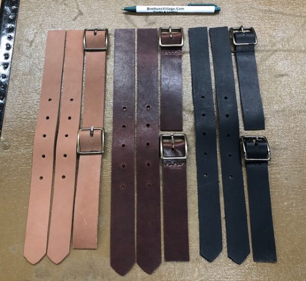 Short Leather Strap Sets for Footlocker Style Steamer Trunks or Cabin Trunks