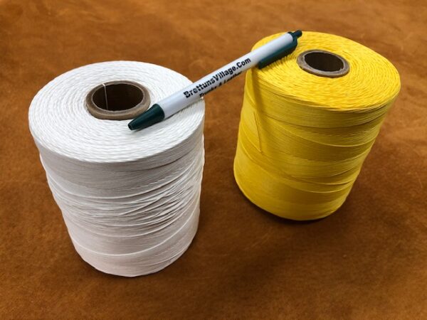 One Pound Spools of Machine or Handsewing Leather Craft Thread in White or Lemon Yellow