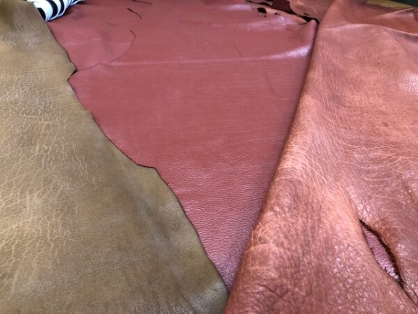 USA Bison Sides in Four Colors are thick but soft leather hides