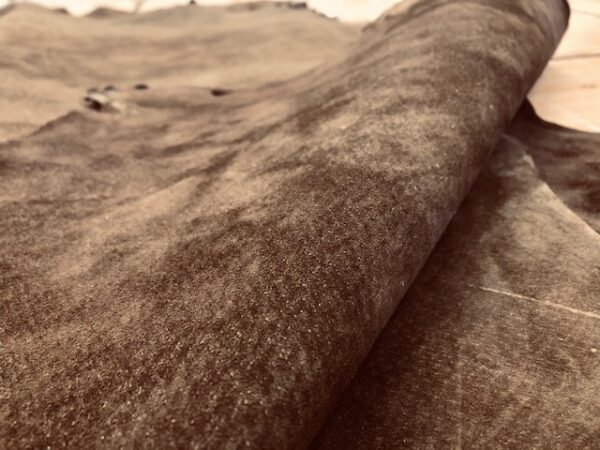 Dark Brown Suede Pig Skin Hides for garments, bags, pouches, moccasins, and many more