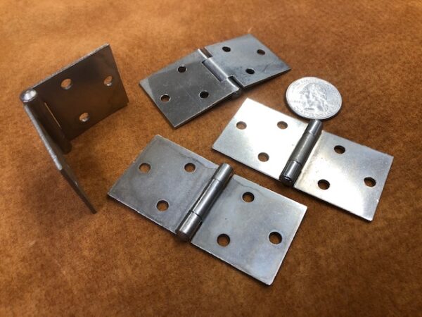 Small Simple Flap Hinges in Nickel Plated Steel for Small Trunks Cases and Boxes