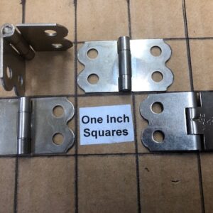 Small Nickel Plated Steel Hinges Sold in Pairs for Small Trunks Boxes or Cases