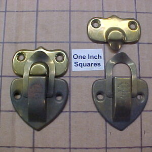 New Old Stock Trunk Parts: Worcester Tool & Stamping Brass Plated Small Hasps or Drawbolts