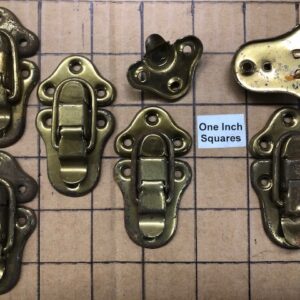 Rusty Brass Plated Hasps, Latches, or Drawbolts made by Excelsior in the 1930s
