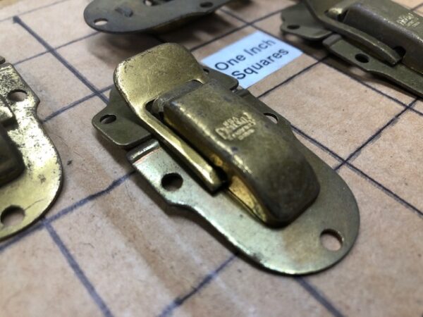 HASP35 New Old Stock Brass Plated Small Trunk or Case Hasps or Latches or Drawbolts