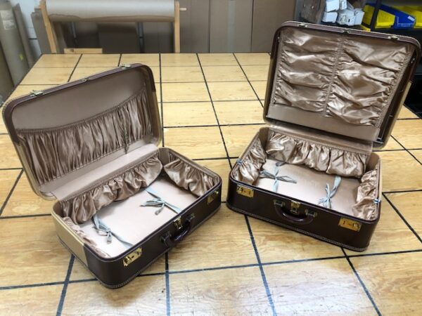 Pair of Stratosphere Luggage Cases with Leather Edges