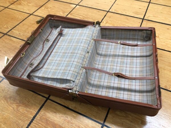 Olympic Luggage Vintage Suitcase with Leather Exterior and Nice Interior