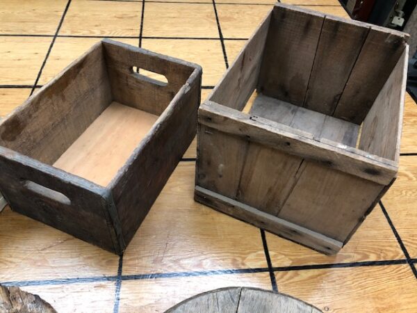 T-873: Collection of Wood Crates and Barrel Heads Sold as a Set