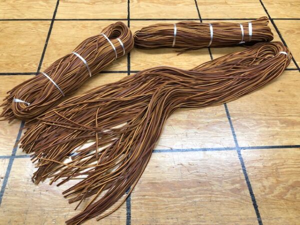 6-Foot Long Leather Laces in Hickory Reddish-Brown Oil Tanned Laces in pairs group of 10 or bundle of 100