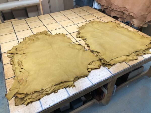 Very Soft Oil-Tanned Sheep Leather Hides Run 10-12 square feet each and 3 oz in Thickness