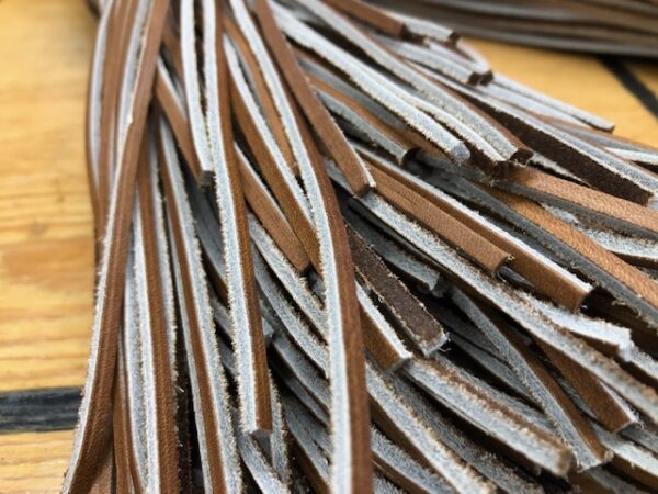 45 Inch Brown Leather Laces with Two-Tone Coloring, Pairs, Sets of 10, or Bundles of 100