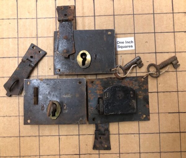 ORIGINAL OLD STOCK 1880s Never Used Trunk Lock Sets with Keys