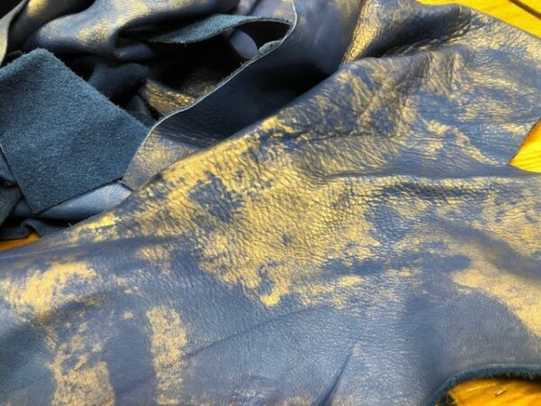 Purple Gold Washover Garment Leather Scrap