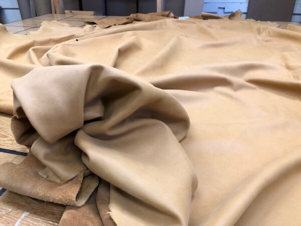 LARGE Full Hides of Italian Upholstery or Garment Leather in Saddle Tan