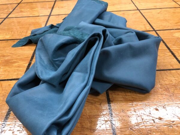 LARGE Full Hides of Italian Upholstery or Garment Leather in Deep Sea Blue
